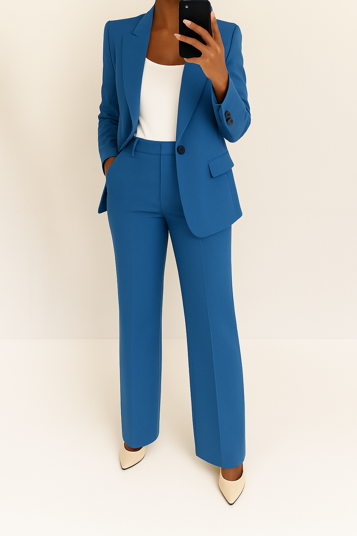 Women's Two-Piece Suit Set in Blue | Bellmere