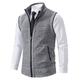 Sleeveless fleece vest with high neck zip front and pockets