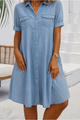 Lightweight Denim-Look Dress Dresses in Light Blue | Bellmere
