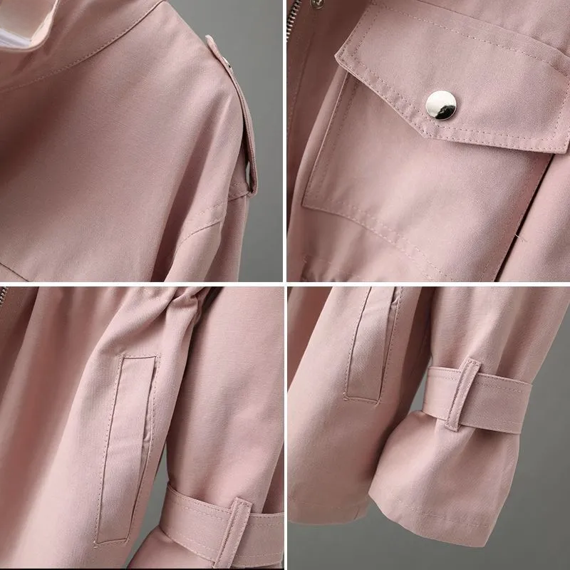 Women's hooded water-resistant rain coat