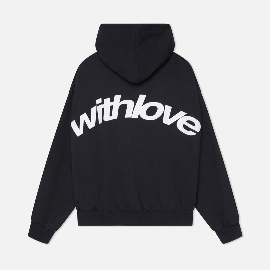 Oversized hooded sweatshirt with With Love back print
