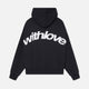 Oversized hooded sweatshirt with With Love back print