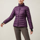 Women's quilted jacket with stand collar, long sleeves and zipped pockets