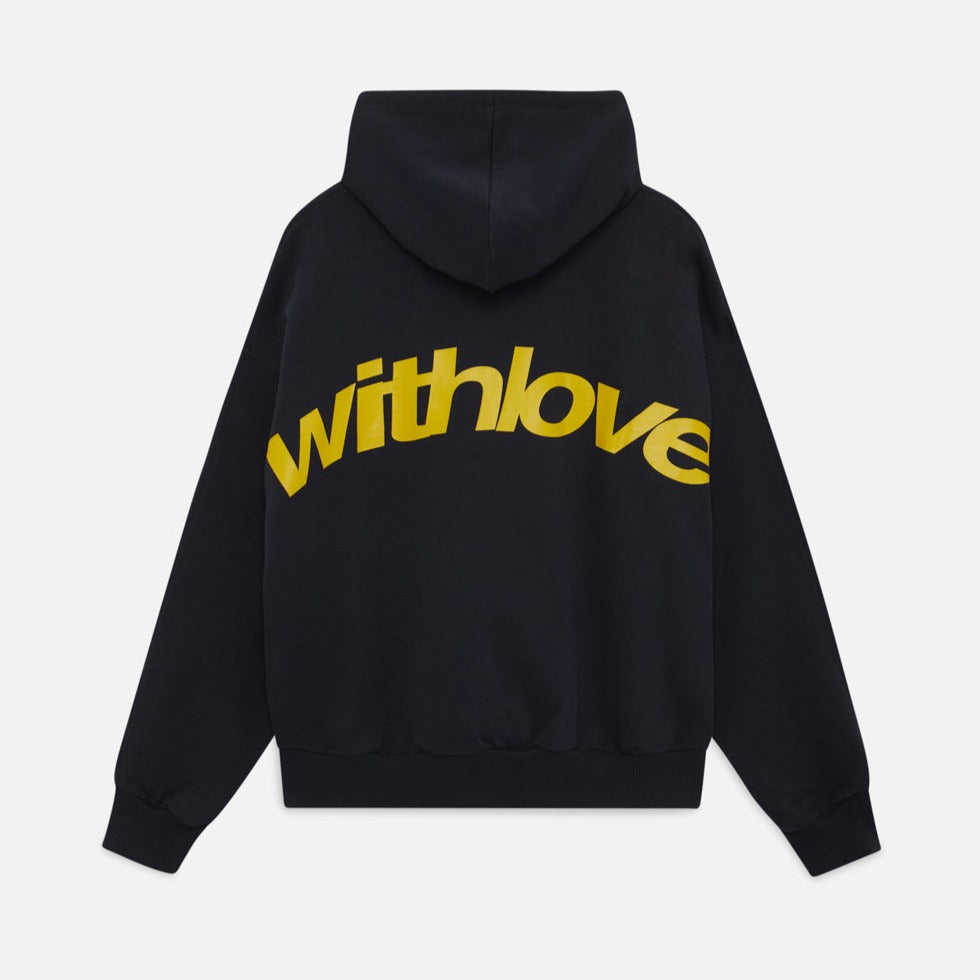 Oversized hooded sweatshirt with With Love back print