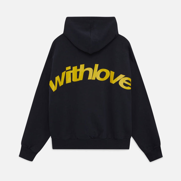 Oversized hooded sweatshirt with With Love back print