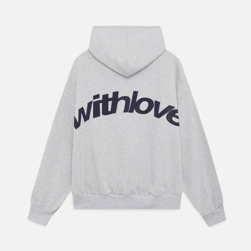 Oversized hooded sweatshirt with With Love back print