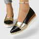 Enid | Women's Colour Block Espadrille Wedge Loafers Metallic