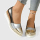 Enid | Women's Colour Block Espadrille Wedge Loafers Metallic
