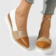Enid | Women's Colour Block Espadrille Wedge Loafers Metallic
