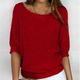 Women's relaxed textured knit sweater with a round neckline
