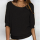 Women's relaxed textured knit sweater with a round neckline