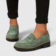 Women's slip-on loafers with round toe and chunky ridged sole
