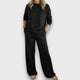 Women's Relaxed Two-Piece Lounge Set in Green - View 5 | Bellmere