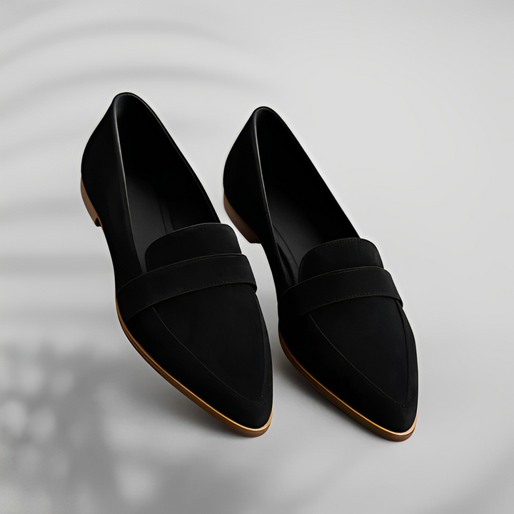 Women's Pointed Toe Suede Loafers, Slip-On Flats