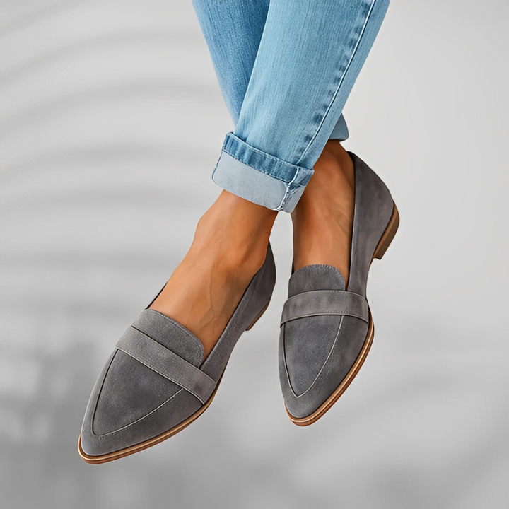 Women's Pointed Toe Suede Loafers, Slip-On Flats