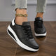Women's platform lace-up sneakers with round toes