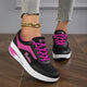 Women's platform lace-up sneakers with round toes