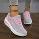 Women's platform lace-up sneakers with round toes