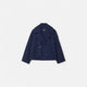 Women's cropped double-breasted peacoat with notched lapels