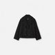 Women's cropped double-breasted peacoat with notched lapels