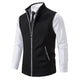 Sleeveless fleece vest with high neck zip front and pockets