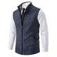 Sleeveless fleece vest with high neck zip front and pockets