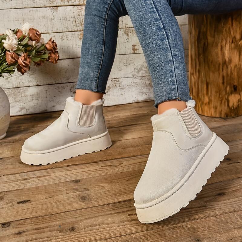 Women's Insulated Winter Boots in Cream - View 4 | Bellmere
