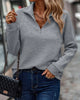 Women's V-Neck Zip Sweater in Pink - View 5 | Bellmere