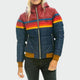 Women's striped hooded quilted puffer jacket with zip pockets