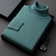 Plain ribbed turtleneck sweater folded in a presentation box