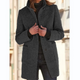 Women's mid-thigh winter coat with stand collar, buttons and front pockets
