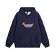 Women's pullover hoodie with dog graphic, hood, long sleeves and kangaroo pocket
