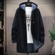 Longline fleece hooded jacket with contrast lining and front pockets