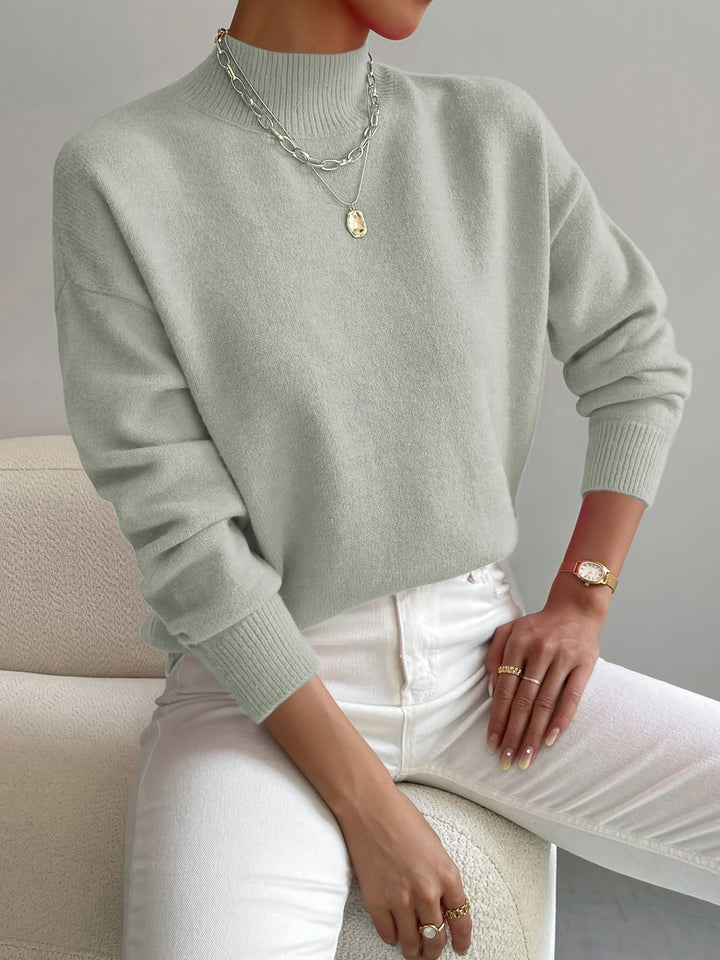 Women's Turtleneck Sweater in Light Green | Bellmere