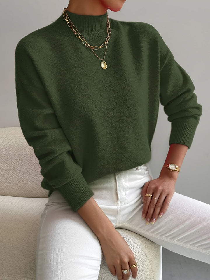 Women's Turtleneck Sweater in Light Green - View 8 | Bellmere