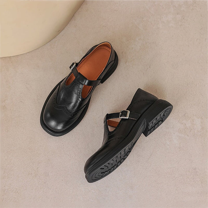 Women's Vegan Leather Mary Jane Sandal Shoes & Sandals in Brown - View 7 | Bellmere