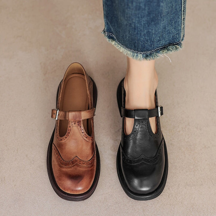 Women's Vegan Leather Mary Jane Sandal Shoes & Sandals in Brown - View 5 | Bellmere