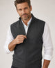 Men's sleeveless zip-up knit vest with mock collar and side pockets