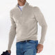 Men's long-sleeve quarter-zip sweater with a mock neck and ribbed trims
