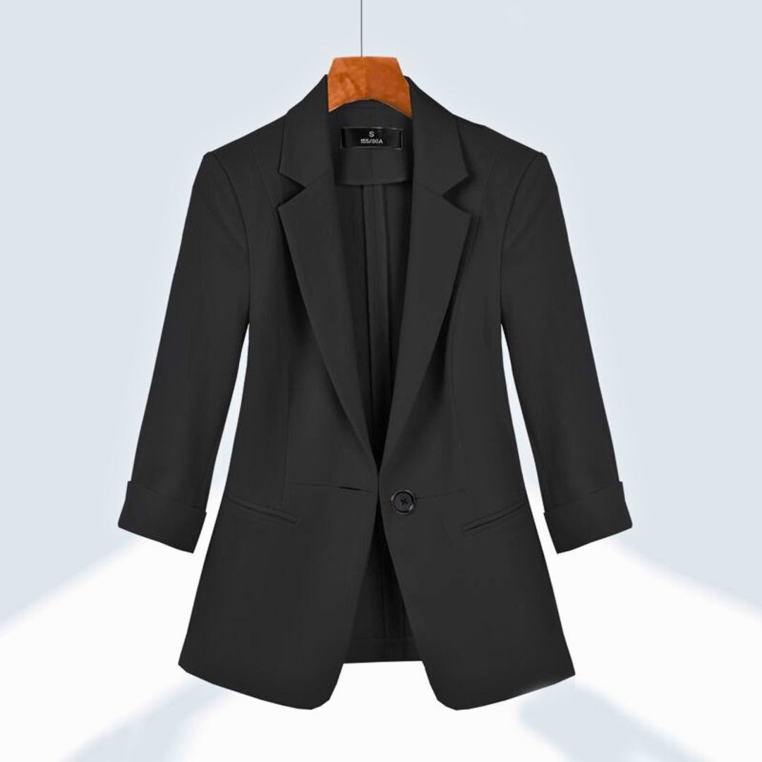Women's tailored suit with notched lapel blazer and straight-leg trousers