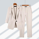 Women's tailored suit with notched lapel blazer and straight-leg trousers