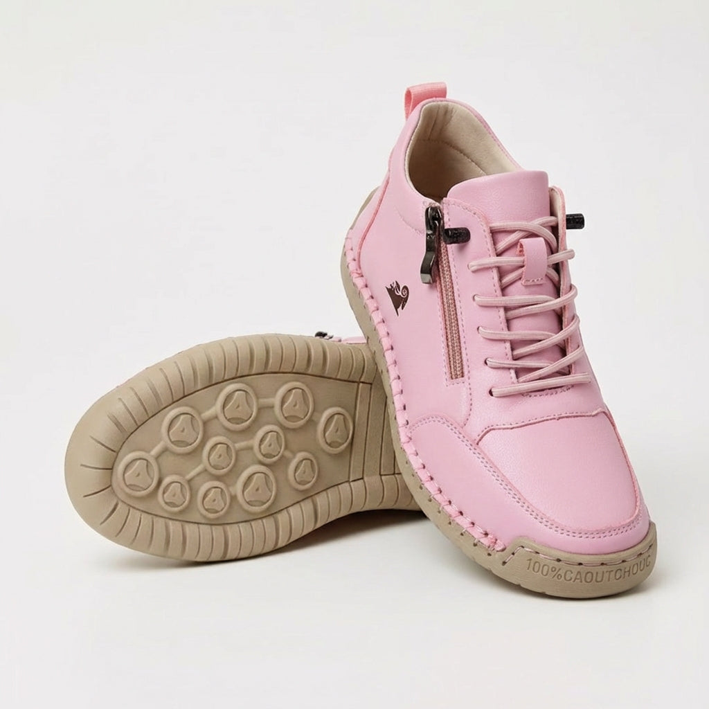 Women's White Ankle Sneaker, Lace-Up Zip Closure