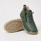 Women's White Ankle Sneaker, Lace-Up Zip Closure