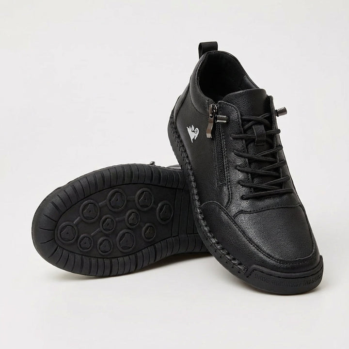 Women's White Ankle Sneaker, Lace-Up Zip Closure