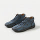Ankle boots with lace-up fronts, buckle straps and moc toes