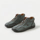 Ankle boots with lace-up fronts, buckle straps and moc toes