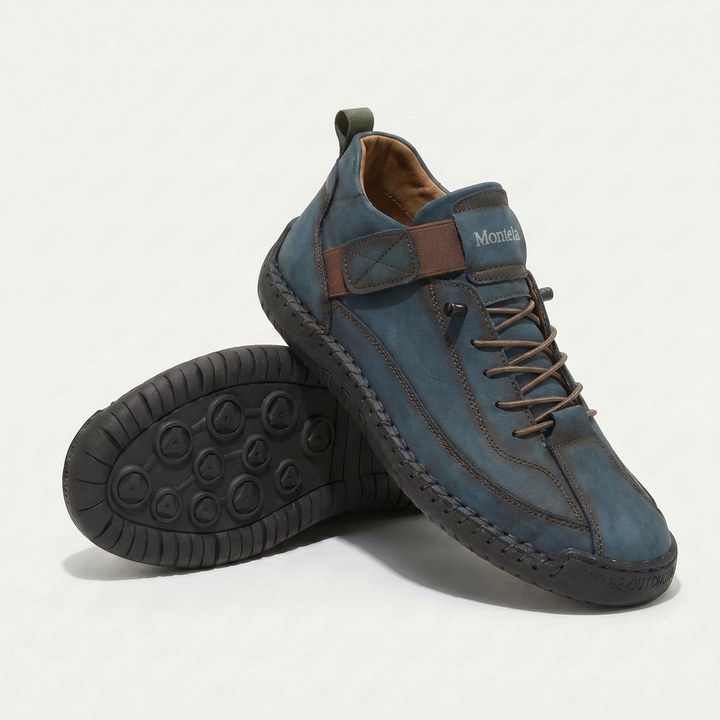Unisex mid-top lace-up sneakers with textured flat soles