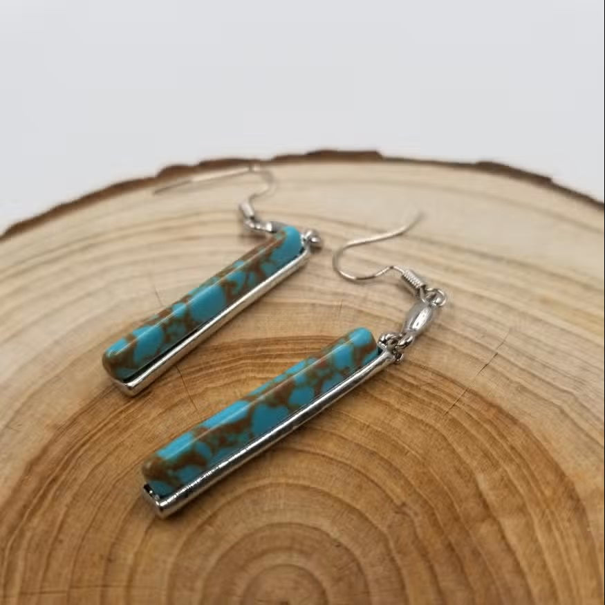 Vintage Turquoise Drop Earrings Accessories - View 3 | Bellmere