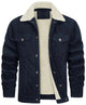 Corduroy jacket with sherpa collar and lining