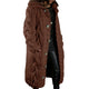 Women's longline cable-knit hooded cardigan with button front